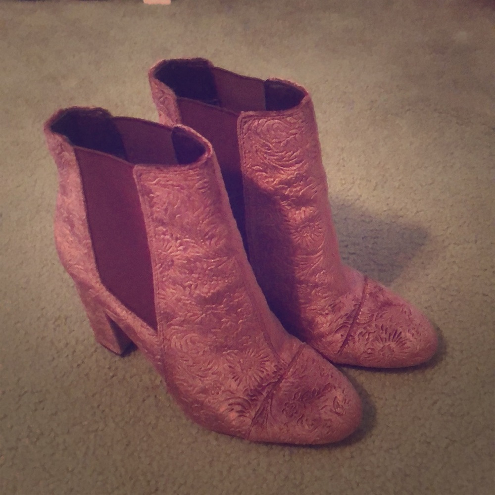 Sam Edelman Wine Velvet Heeled Chelsea Boots